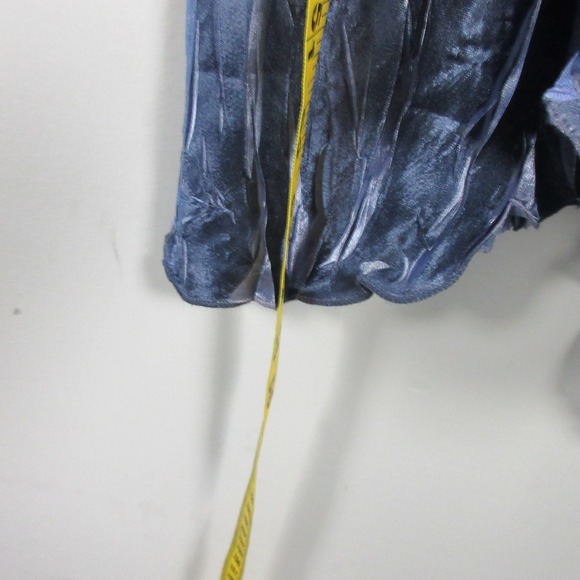 KOMAROV DRESS L Purple Pleated Beaded V Neck Maxi Dress Fairy Whimsical Crinkle - Picture 4 of 10